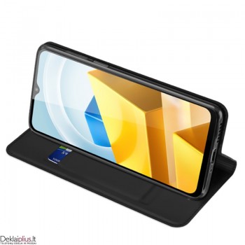 Dux Ducis Skin Pro dirbtinės odos dėklas - juodas (telefonams Xiaomi Poco M5/Poco M4 5G/Redmi 10 5G) Dux Ducis Skin Pro dirbtinės odos dėklas - juodas (telefonams Xiaomi Poco M5/Poco M4 5G/Redmi 10 5G)